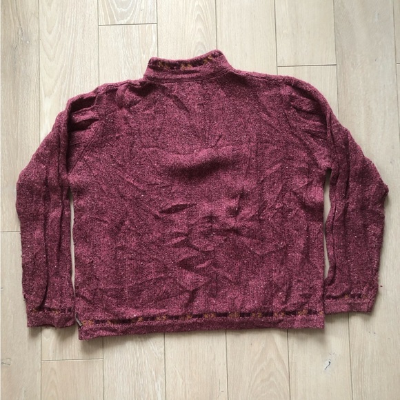 Vintage Woolrich 1/4 Zip Wool Sweater in Berry Heather Size M - Picture 9 of 10
